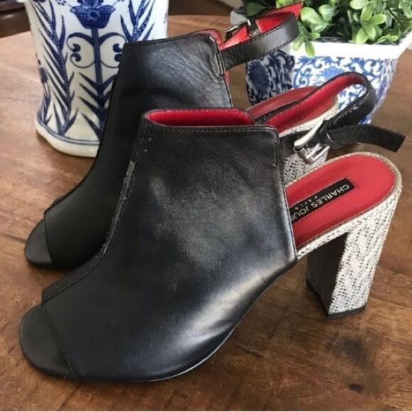 Charles Jourdan peep toe platform sandals 9 - Picture 1 of 5